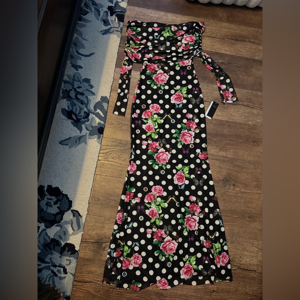 Floral Polka Dot Maxi Dress